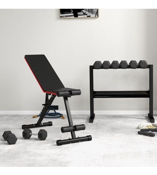 MODFU - Zeshoek Dumbbellset - 2x 8 Kg - Gietijzer - Rubber - Zwart
