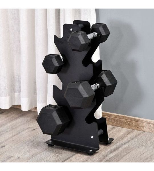 MODFU - Zeshoekige Handgewichten - 2 Stuks - 4 Kg - Zwart - Metaal