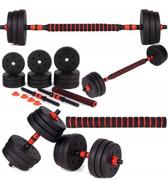 2-in-1 Dumbbell & Barbell Set - Verstelbaar 20 kg Bitumen