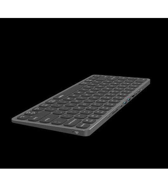Rapoo Ultraslim Keyboard UCK-6001 Met 8 in 1 USB-C Multiport Hub Toetsenbord Zwart