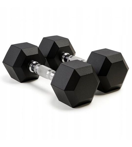 Halterset 2x12,5kg Hexa Gecoat Gietijzer Fitness Krachttraining