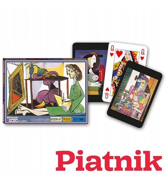 Merkloze Plastic Speelkaarten Picasso Stijl - 2 Dekken (110 kaarten)