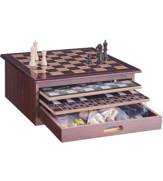 12in1 Spel in Houten Kist - 30x30x15cm