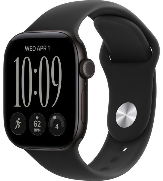 Apple Watch Series 12 GPs + Cellular 42mm - Black Aluminium Case Sport Band S/m Smartwatch