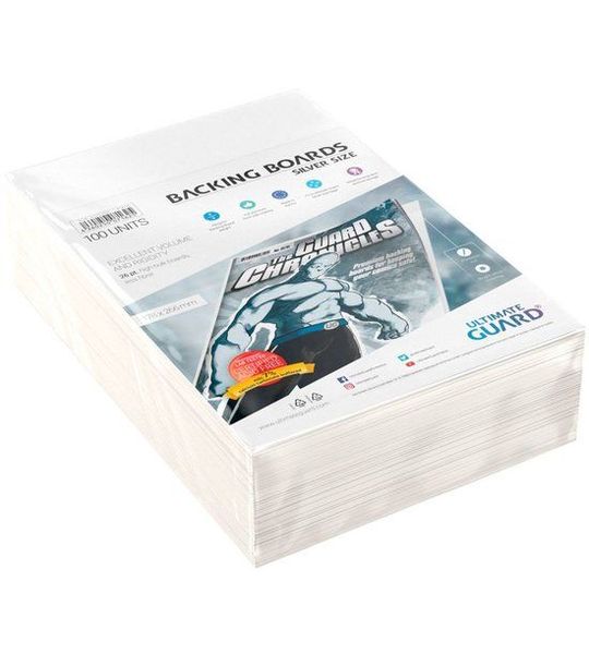Ultimate Guard Comic Backing Boards (100) - Silver Size