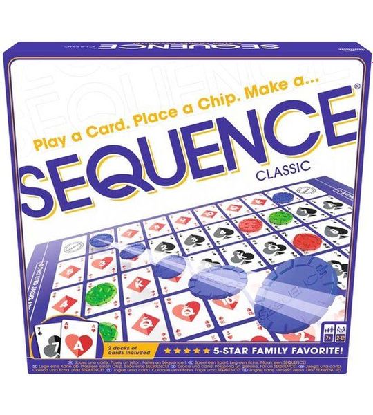 Sequence bordspel strategie spel educatief voor kinderen en families.