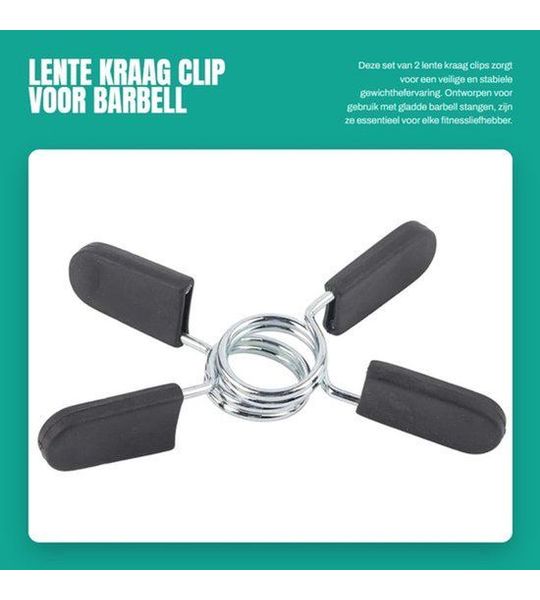 Dailygoods- Lente Kraag Clip - 2 Stuks - Barbell Halter Lock Klemmen