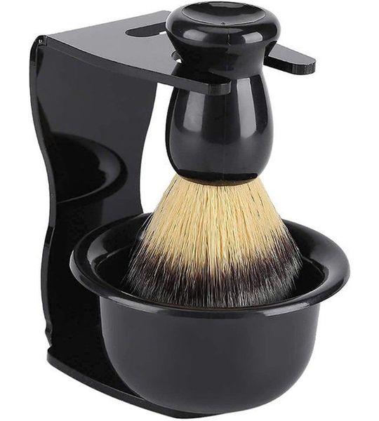 Dailygoods- Scheerset Hout - Scheermes - Scheerkwast met Houder - Scheerkom