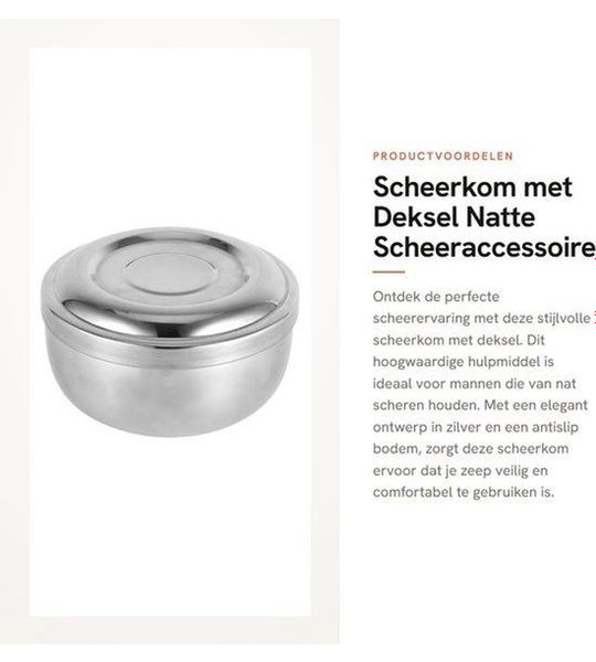 Dailygoods- Scheerkom Antislip - Zilver - Deksel - Duurzaam - Gezichtsreiniging