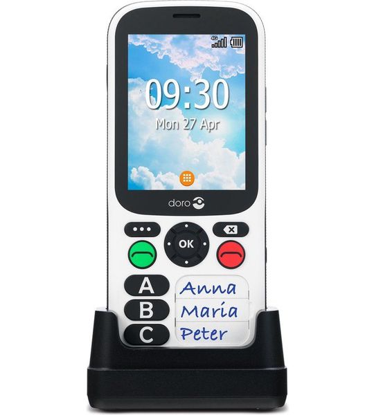 Doro senioren mobiele telefoon 780X 4G (Zwart/Wit)