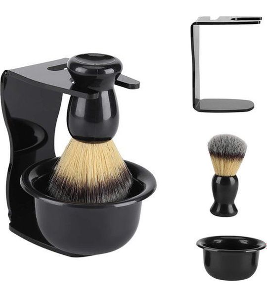 Dailygoods - Scheerborstel Kit voor Mannen 3 in 1 Scheerkwast en Kom Set Safty