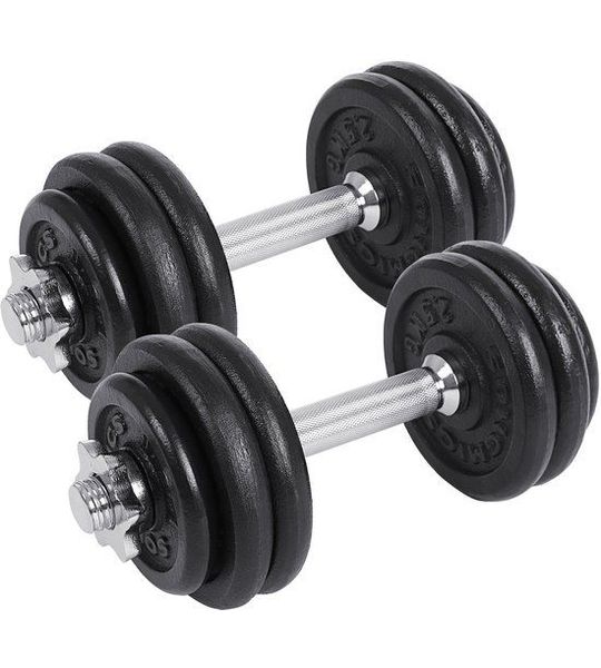 Famanu – Verstelbare gietijzeren halterset voor workout en fitnesstraining