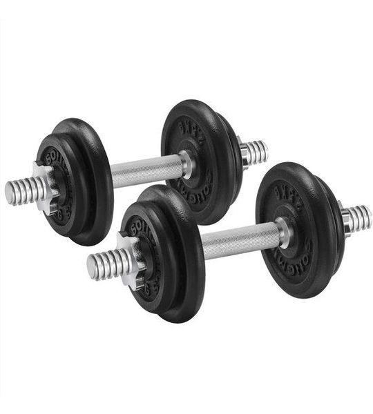 Famanu – Verstelbare gietijzeren halterset voor workout en fitnesstraining