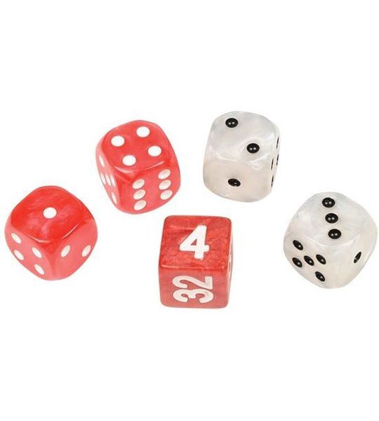 Philos dobbelset Backgammon kunststof rood-wit 16 mm spelaccessoire