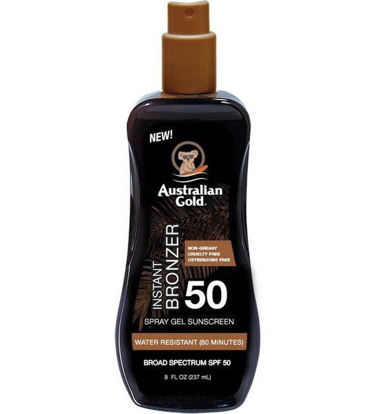 Australian Gold SPF50 Zonnebrand met Bronzer Spray Gel
