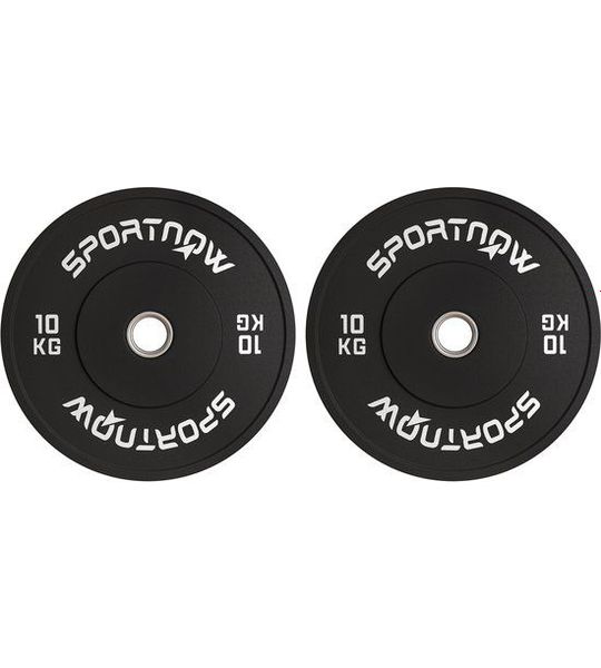 Halter schijven set 2 x 10 kg - olympische standaard, rubber, geluidsarm, zwart