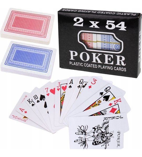 2 x Poker Speelkaarten Set - 54 Kaarten per Deck - Duurzaam Plastic