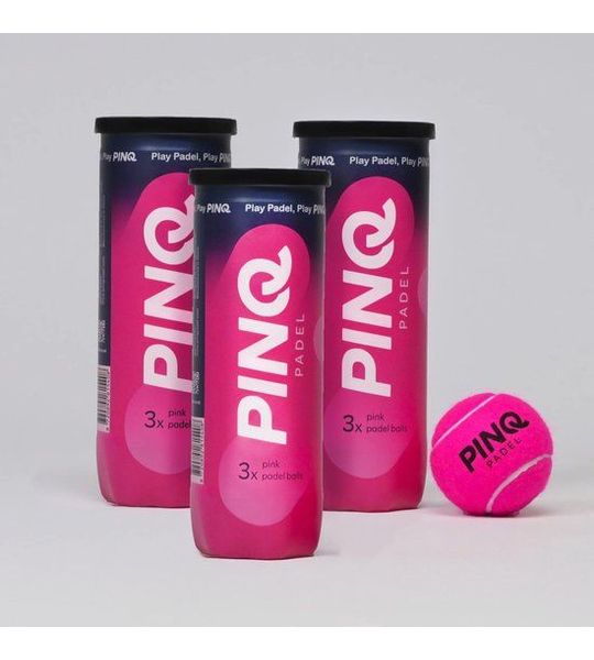 PINQ Roze padelbal - 3 tubes met 3 ballen
