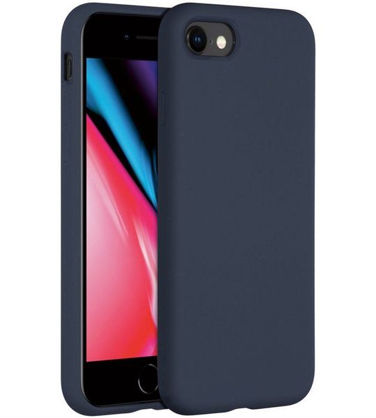 Accezz Liquid Silicone voor Apple iPhone SE (2022 / 2020) / 8 / 7 Telefoonhoesje Blauw