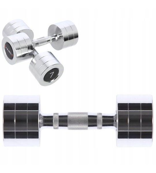 HMS Chromen Halters 7 kg (2 stuks) - Krachttraining & Fitness