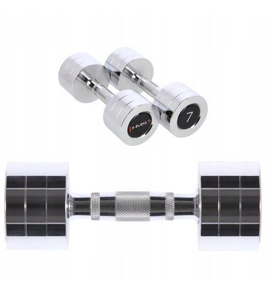 HMS CHD07 Chromen Halters 7 kg (2 stuks) - Fitness & Krachttraining