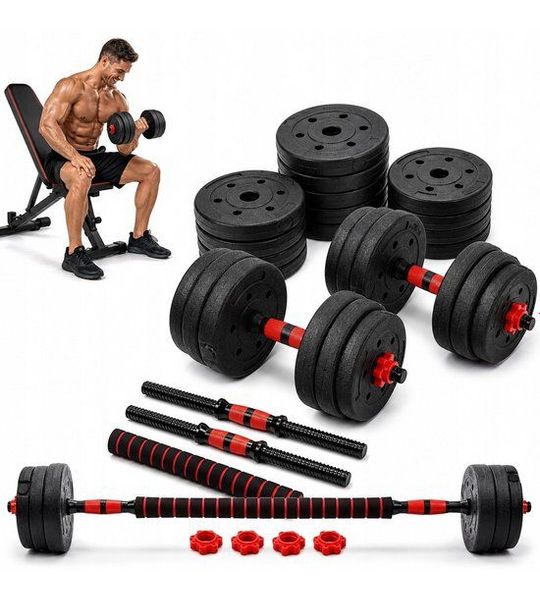 Verstelbare Halter Set 2x10kg met Stang - Totaal 20kg