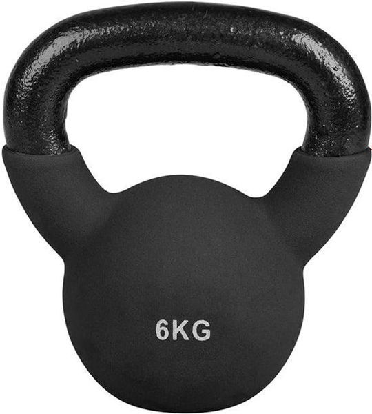 Kettlebell 6kg - Robuust - Zwart - Ergonomische Handgreep