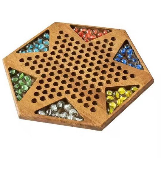 Lapi Toys - Halma - Chinese checkers - 39 x 39 x 6 cm - Hout - Bruin