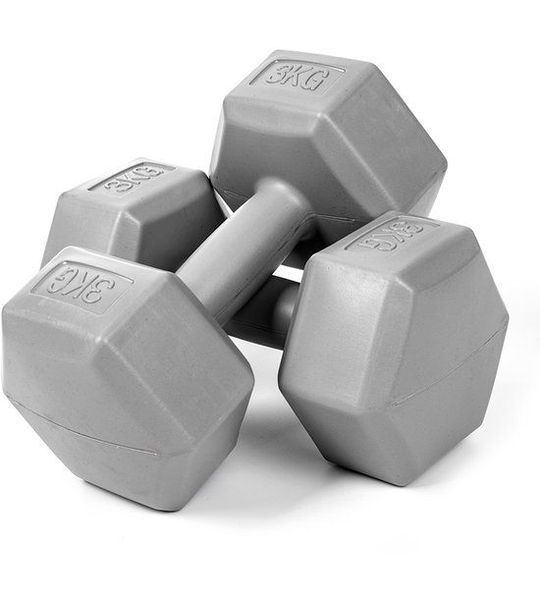 Hantelset 2x3kg Bitumineus Composiet voor Fitness en Krachttraining
