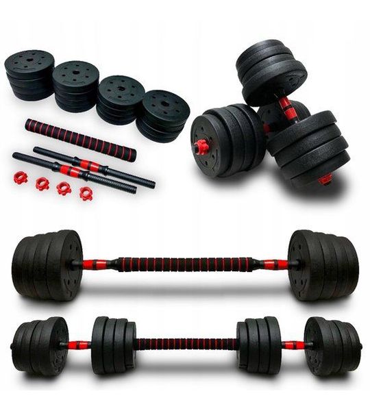 Verstelbare Halterset 2x20kg (40kg) met Stang & Schijven
