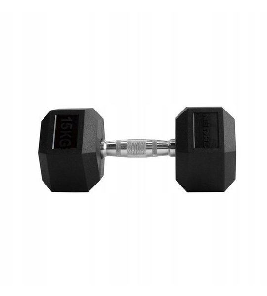 THORN FIT Hexagonale Dumbbell 15 kg - Rubber Gecoat