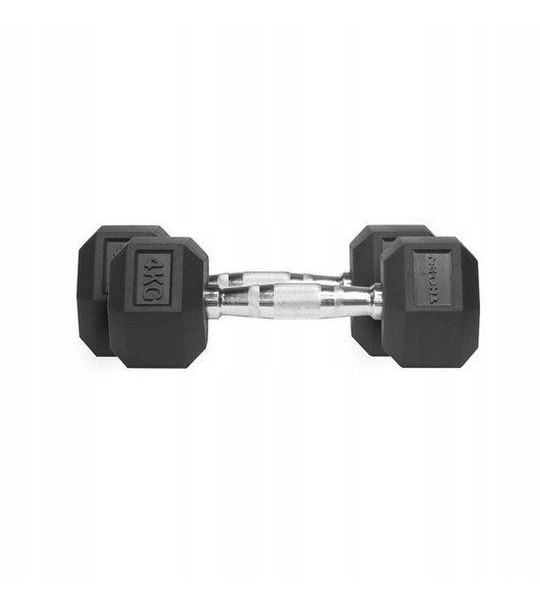 Merkloze Hexagonale Dumbbells 2x4kg - Rubber Gecoat voor Fitness