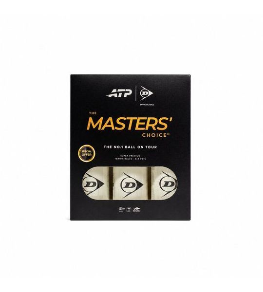 Dunlop- Tennis Balls- ATP Masters 3x4Pet- Yellow