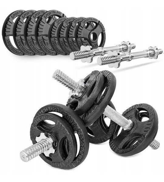 Verstelbare Gietijzeren Halters Set 2x10kg - 20kg Totaal Gewicht
