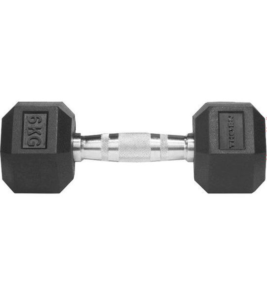 THORN FIT Hexagonale Dumbbell 6kg - Rubber - Antislip Grip