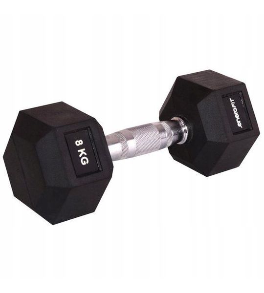 Enero Fit Gevulde Dumbbell Hex 8 kg - Rubberen Coating