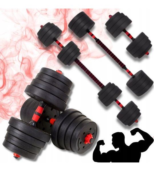 Verstelbare Halterset 40kg | 2x20kg | Inclusief Stang & Gewichtschijven