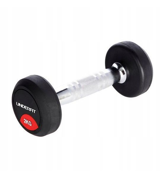 Merkloze Dumbbell 2 kg - Rubberen Coating, Chromen Staal