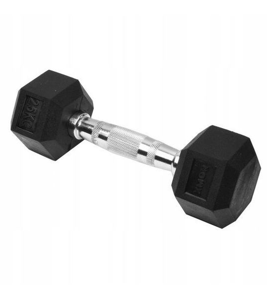 XMOR HEX 2.0 Halter - 2,5 kg - Rubberized voor Krachttraining