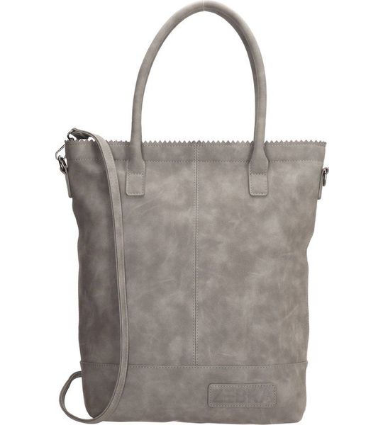 Zebra Natural Shopper met rits Middengrijs Suedine
