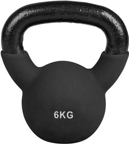 Kettlebell 6kg - Zwart - Robuust - Ergonomische Handgreep