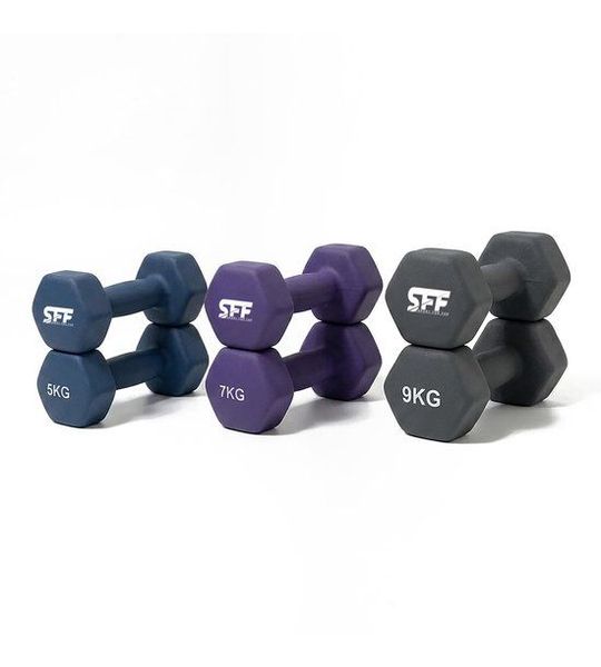 Neopreen Halter Set 42kg - 2x5kg, 2x7kg, 2x9kg - Gietijzer