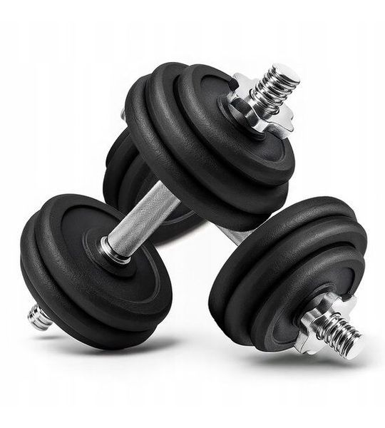 Merkloze gietijzeren dumbbells, 2x15kg, verstelbaar trainingsgewicht