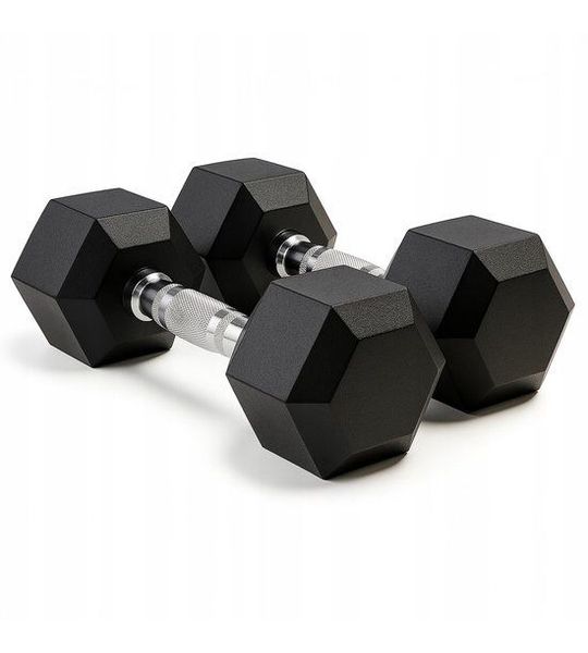 Merkloze Gecoate Halters 2x20kg - Zeshoekig Ontwerp