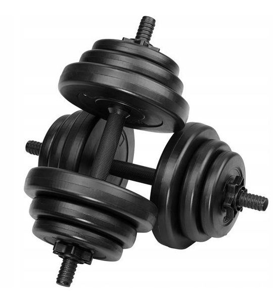 Verstelbare Halterset 2x10kg Bitumineus met Trainingsplan