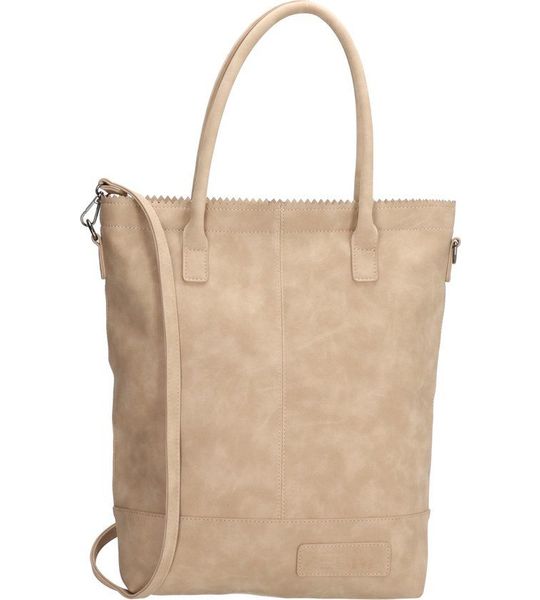Zebra Natural Shopper met rits Zand Suedine