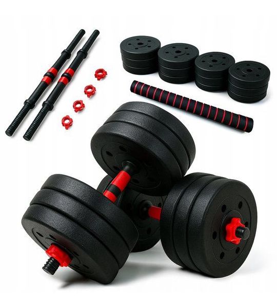 Merkloze Halterset 2x15kg - Verstelbaar met Verbindingsstuk voor Krachttraining