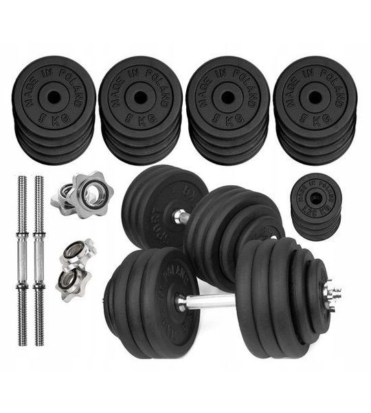 Verstelbare gietijzeren halters 2x45kg - 90kg trainingsset met 28mm stangen