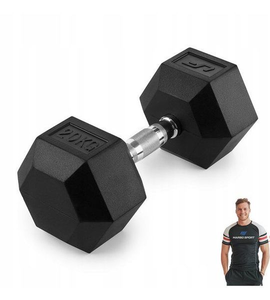 Marbo Sport - Hex dumbbell UFHEX20 - 20 kg - rubberen coating - antislipgreep