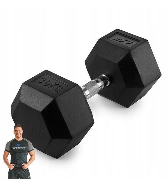 Marbo Sport - Hex dumbbell UFHEX30 - 30 kg - rubberen coating - antislipgreep